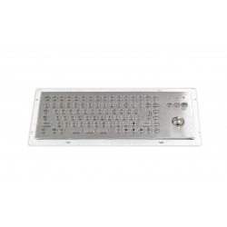 Teclado industrial compacto de acero inoxidable IP 65, 86 teclas con trackball