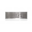 Stainless steel keyboard, vandal proof, 106 keys, IP65 with trackball