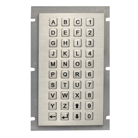 Tastierino numerico con lettere industriale in acciaio, IP65