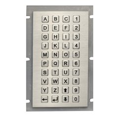 Industrial stainless steel numeric keypad with letters, IP67