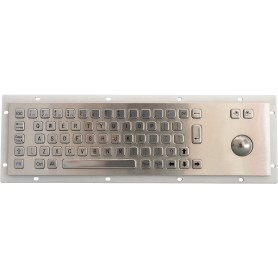 Teclado industrial de acero inoxidable IP 65, 66 teclas con trackball