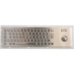 Stainless steel keyboard, vandal proof, 66 keys, IP65 with trackball