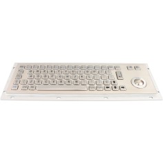 Edelstahl-Industrietastatur, IP65, 66 Tasten, mit Trackball