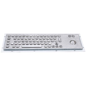 Stainless steel keyboard, vandal proof, 66 keys, IP65 with optical trackball