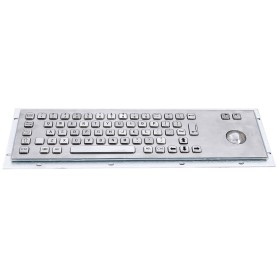 Stainless steel keyboard, vandal proof, 66 keys, IP65 with trackball