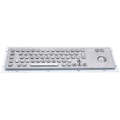 Stainless steel keyboard, vandal proof, 66 keys, IP65 with trackball