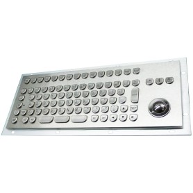 Edelstahl-Industrietastatur, IP65, 89 Tasten, mit Trackball