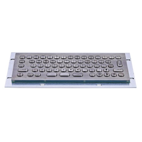 Mini compact stainless steel keyboard, vandal proof, 66 keys, IP65
