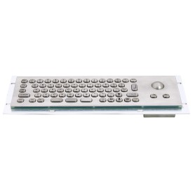 Teclado industrial compacto de acero inoxidable IP 65, 66 teclas con trackball