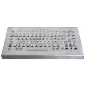 Stainless steel keyboard, vandal proof, 83 keys, IP65