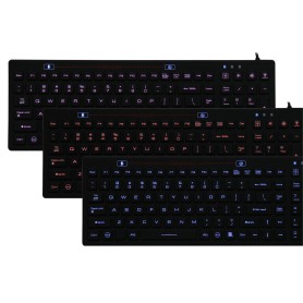 Silicone keyboard, IP68, 100 keys, USB with numeric keypad and 3 different backlights