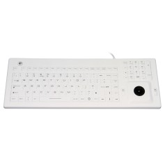 Teclado de silicona IP67, 106 teclas, USB con teclado numérico y trackball