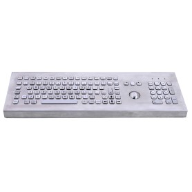 Teclado industrial de acero inoxidable IP 65, 106 teclas con trackball