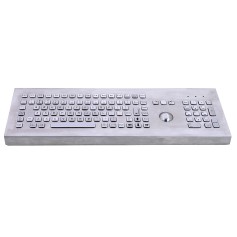 Edelstahl-Industrietastatur, IP65, 106 Tasten, mit Trackball