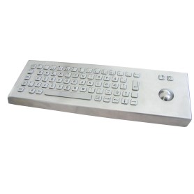 Stainless steel keyboard, vandal proof, 66 keys, IP65 with trackball