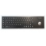 Stainless steel keyboard, vandal proof, 66 keys, IP65 with trackball (black version)