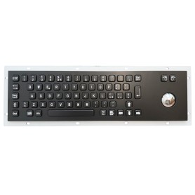 Stainless steel keyboard, vandal proof, 66 keys, IP65 with trackball (black version)