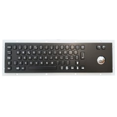 Stainless steel keyboard, vandal proof, 66 keys, IP65 with trackball (black version)