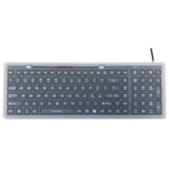 Teclado silicona IP68, 100 teclas, USB retroiluminado con membrana