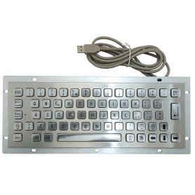 Teclado industrial de acero inoxidable IP 65, 64 teclas