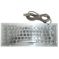 Stainless steel keyboard, vandal proof, 64 keys, IP65