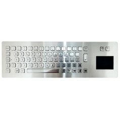 Stainless steel keyboard, vandal proof, 66 keys, IP65 with touchpad