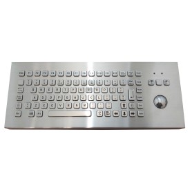 Stainless steel keyboard, vandal proof, 83 keys, IP65 with trackball