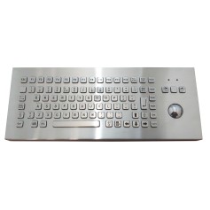 Teclado industrial de acero inoxidable IP 65, 83 teclas con trackball