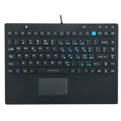 Silicone keyboard, IP68, 102 keys, USB with touchpad