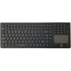 Teclado silicona IP65, 105 teclas, inalámbrico, con touchpad