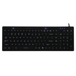 Teclado silicona IP68, 100 teclas, USB retroiluminada