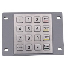 Stainless steel industrial numeric keypad, 16 keys, IP65