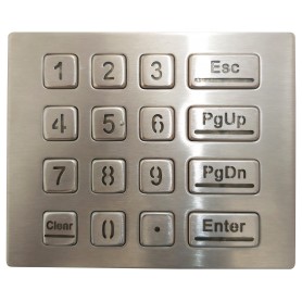 Industrial Stainless steel numeric keypad 16 keys, IP67