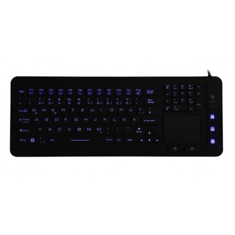 Silicon keyboard, IP68, 110 keys, USB with touchpad and backlight