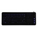 Silicon keyboard, IP68, 110 keys, USB with touchpad, keypad and backlight