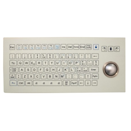 Teclado industrial de membrana IP 67, 84 teclas con trackball IP68