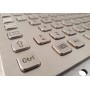 Stainless steel keyboard, vandal proof, 86 keys, IP65