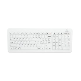 Glass keyboard IP67, 104 keys, USB, RF 2.4 GHz AND Bluetooth with touchpad and numeric pad