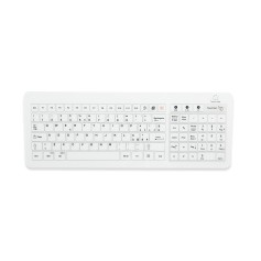 Glass keyboard IP67, 104 keys, USB, RF 2.4 GHz AND Bluetooth with touchpad and numeric pad