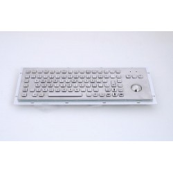 Stainless steel keyboard, vandal proof, 83 keys, IP65 with trackball