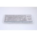 Stainless steel keyboard, vandal proof, 83 keys, IP65 with trackball