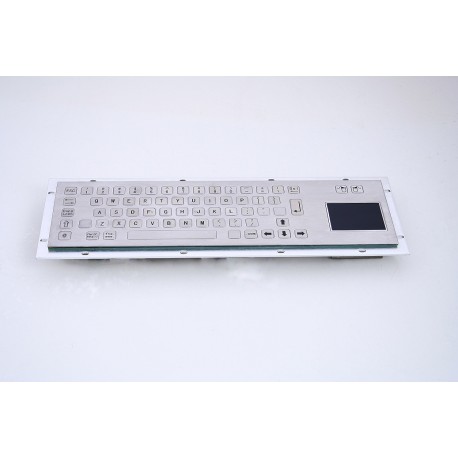 Stainless steel keyboard, vandal proof, 66 keys FLAT, IP65 with touchpad