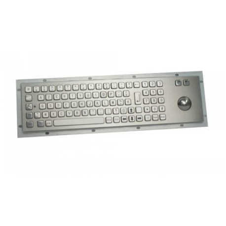 Stainless steel keyboard, vandal proof, 83 keys, IP65 with trackball