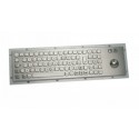 Stainless steel keyboard, vandal proof, 83 keys, IP65 with trackball