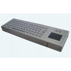 Stainless steel keyboard, vandal proof, 66 keys, IP65 with touchpad