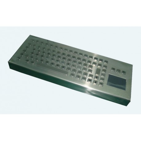 Stainless steel keyboard, vandal proof, 83 keys, IP65 with touchpad