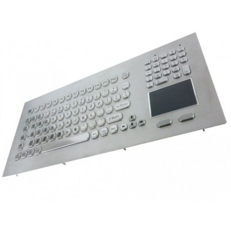 Stainless steel keyboard, vandal proof, 104 keys, IP65 with trackball